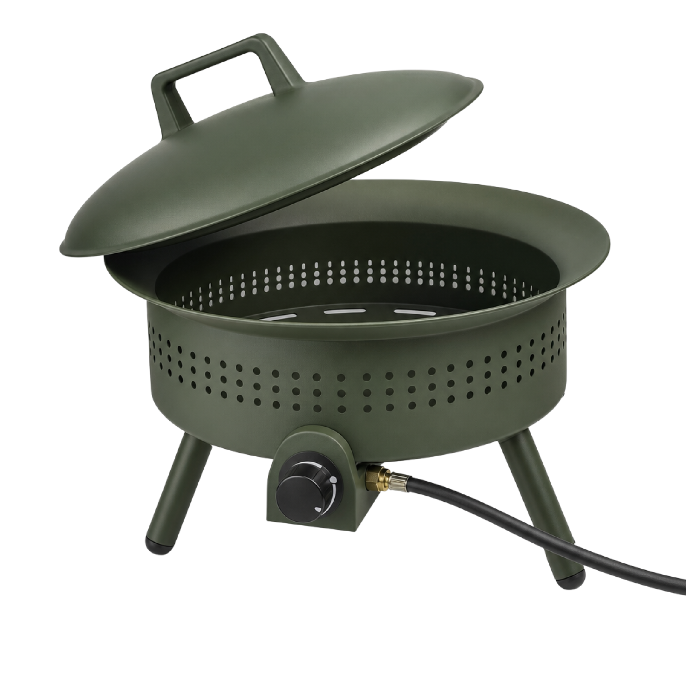 19-Inches Camping Propane Fire Pit with Cover and Flame Control