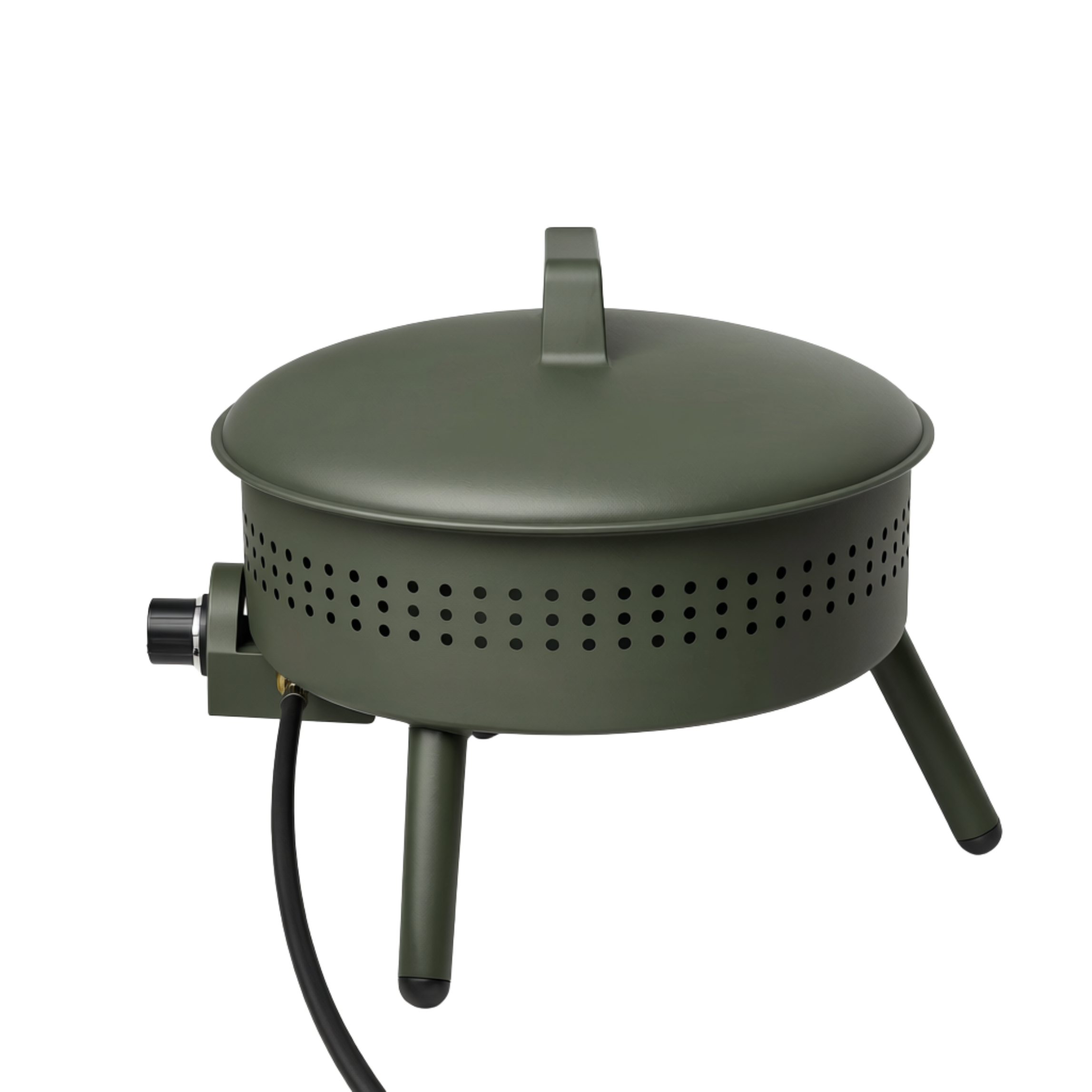 19-Inches Camping Propane Fire Pit with Cover and Flame Control