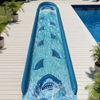 30 ft Shark Water Slide with 2 Bodyboards and Built-In Sprinkler