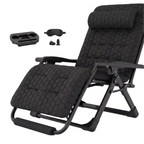 Folding Reclining Chair with Removable Cushion, Footrest and Tray