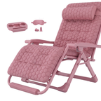 Folding Reclining Chair with Removable Cushion, Footrest and Tray