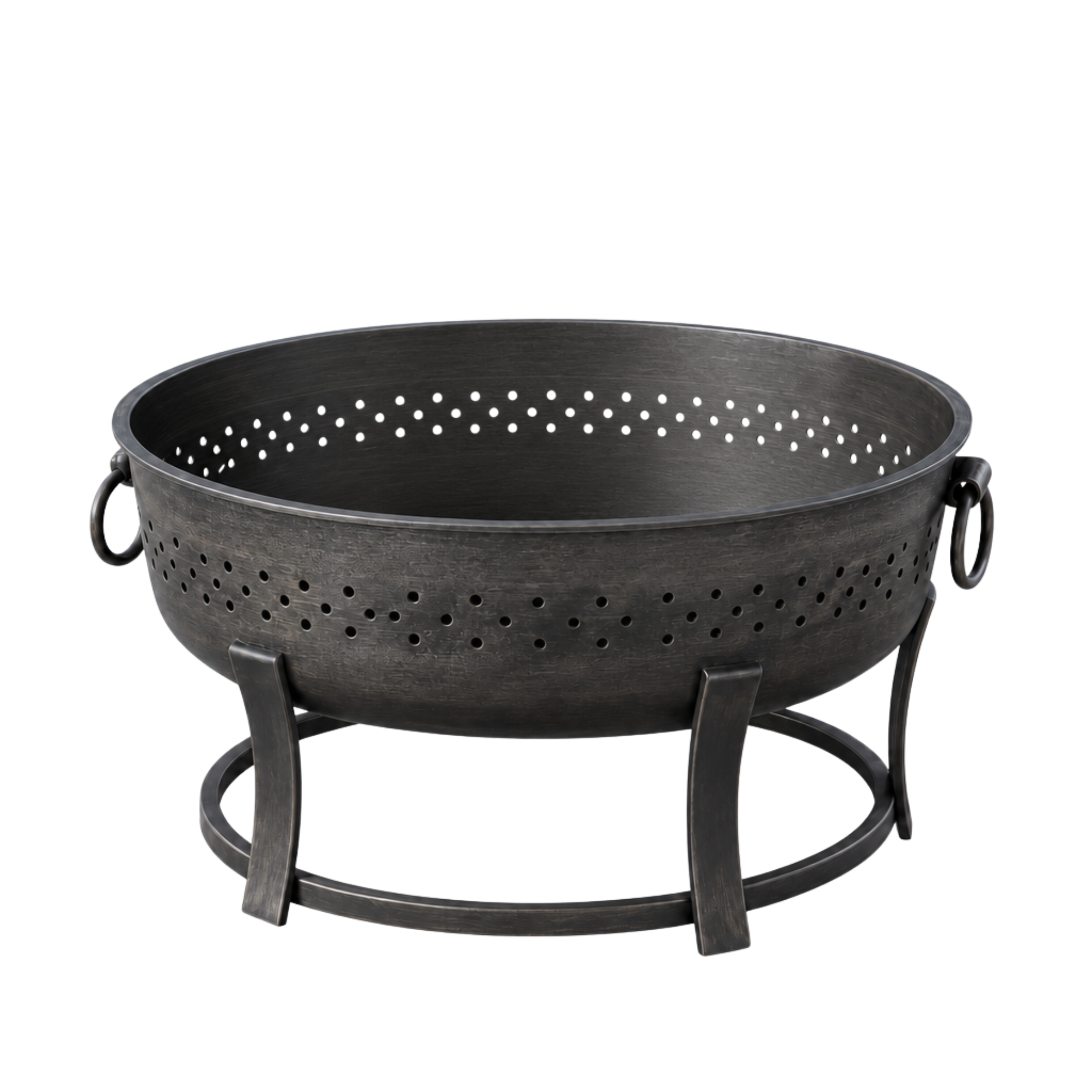 36 Inches Wood Burning Fire Pit with Round Iron Frame Design