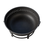 36 Inches Wood Burning Fire Pit with Round Iron Frame Design