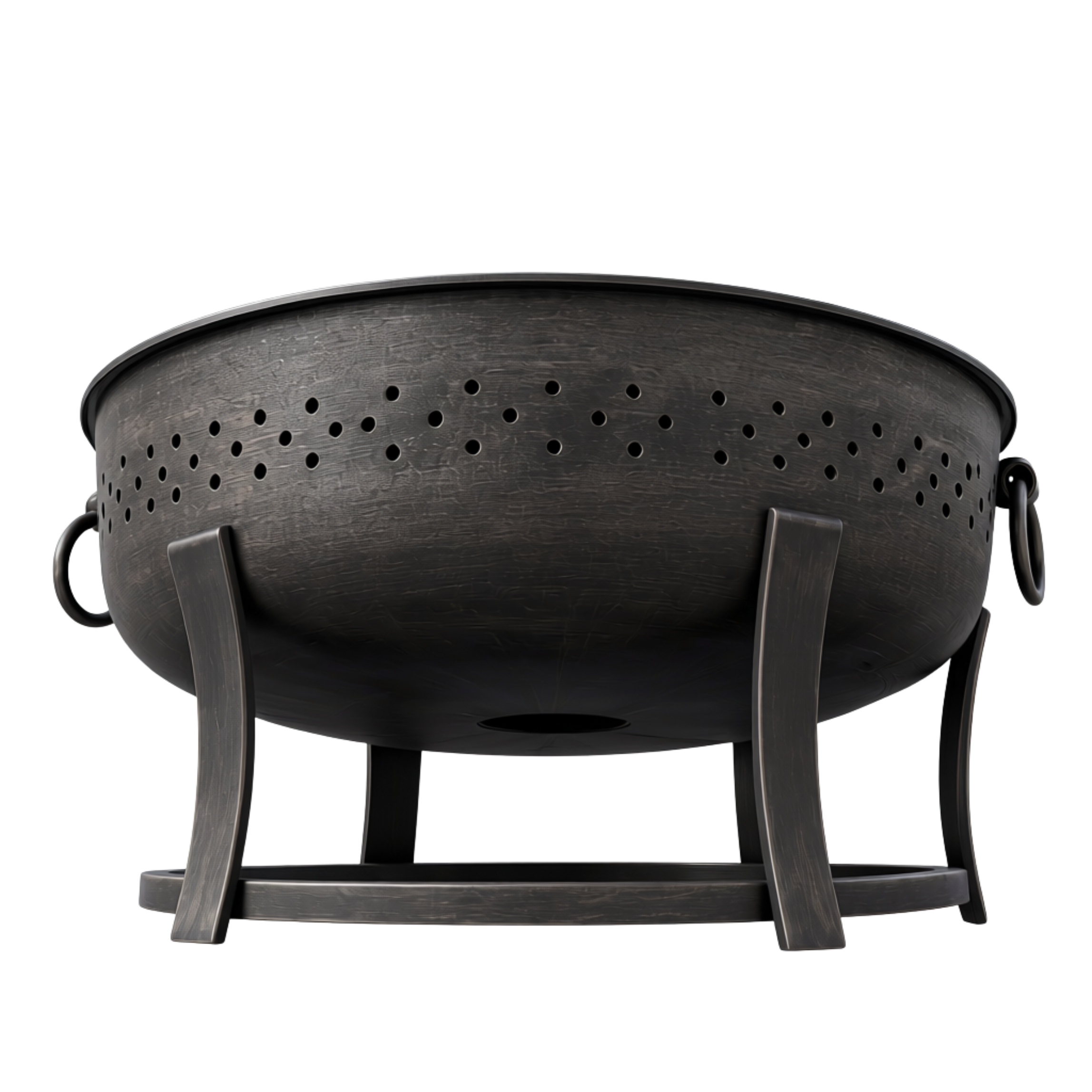 36 Inches Wood Burning Fire Pit with Round Iron Frame Design