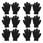 6 Pair Set Unisex Acrylic Knit Gloves for Winter Use