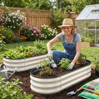 8 x 4 x 1 ft Galvanized Oval Raised Garden Bed Planter Kit 2 Pack