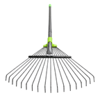 Adjustable Metal Leaf Rake with Expandable Head and Long Handle