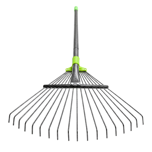 Adjustable Metal Leaf Rake with Expandable Head and Long Handle
