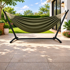 Double Hammock with Steel Stand 500 lb Capacity and Carry Bag