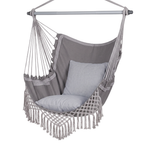 Hammock Chair Swing with Cushions, Side Pocket and Metal Bar