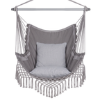 Hammock Chair Swing with Cushions, Side Pocket and Metal Bar