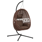Hanging Egg Chair with Stand and Cushions for Patio & Garden