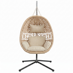 Hanging Egg Chair with Stand and Cushions for Patio & Garden