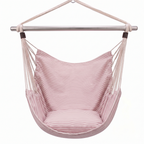 Hanging Hammock Chair Swing with Steel Bar and 500 lb Capacity