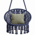 Handwoven Macrame Hammock Swing Chair with Hanging Hardware Kit
