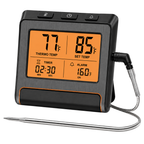 LCD Digital Meat Thermometer with Probe and Timer for BBQ Grilling