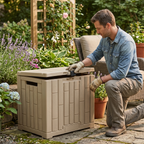 120L Resin Storage Box with Hinged Lid and 330 lb Top Load Rating