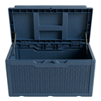 Resin Storage Deck Box with Cushion Seating Top and Lift Open Design