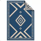 Reversible 5 x 8 ft Area Rug for Patio Deck Porch RV Camping