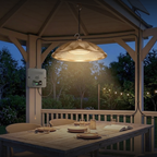 2000LM Solar Pendant Light with Pull String and 3 Lighting Modes