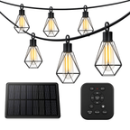 Solar String Lights with Remote USB Charging for Patio Garden