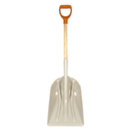 Wide Poly Scoop Shovel with Hardwood Handle for Backyard Work