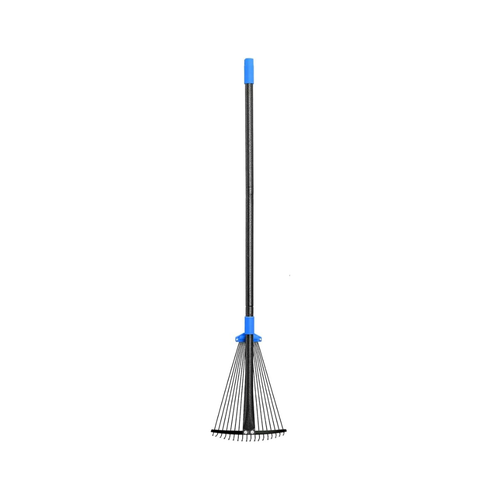 Adjustable Metal Leaf Rake with Expandable Head for Yard and Camping