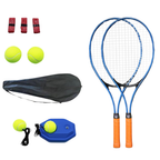 Adult Aluminum Tennis Racket Set with Trainer, Balls, and Carry Bag