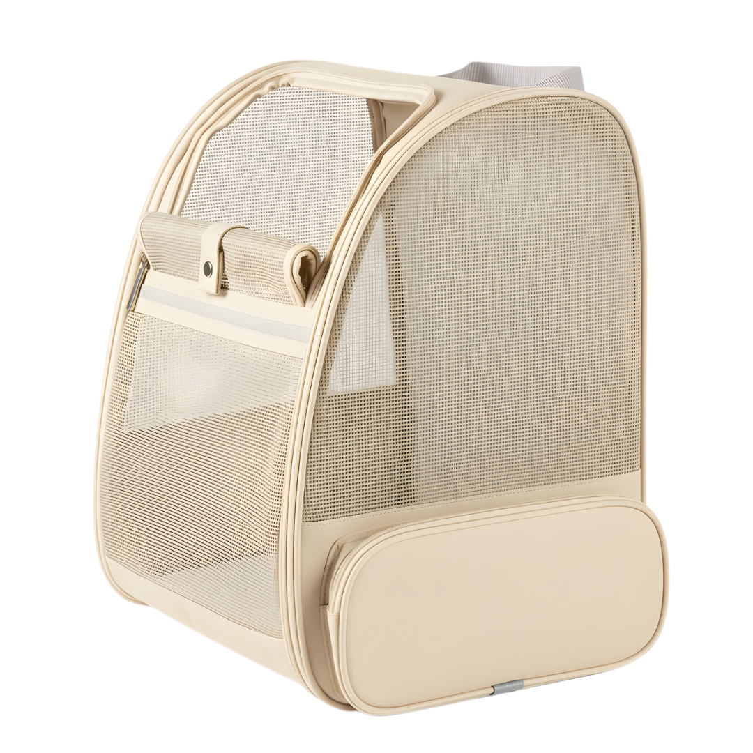 Bubble Pet Backpack Carrier with Mesh Sides and Removable Mat