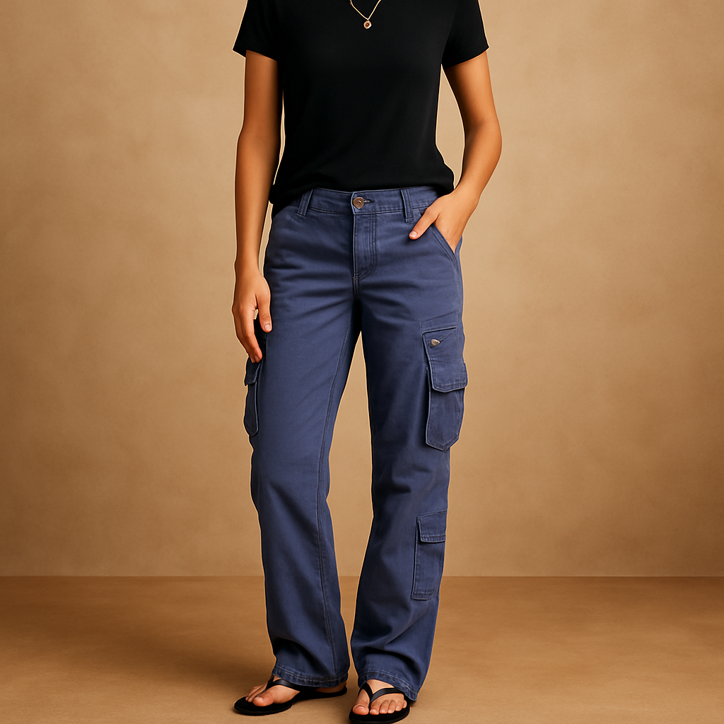 Women’s cargo pants Harper with straight-leg fit, functional pockets, and versatile design for casual and adventurous outfits.