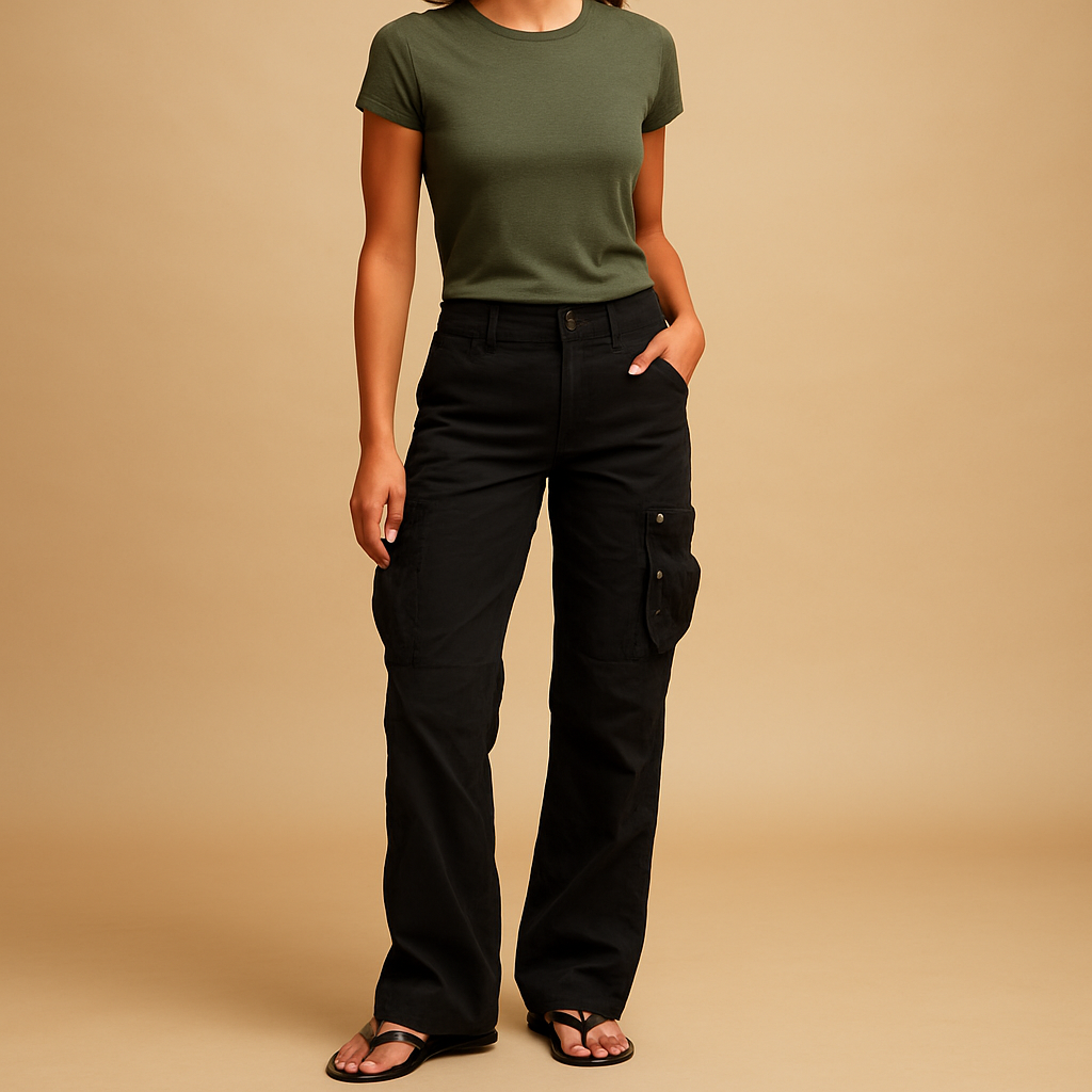 Women’s cargo pants Harper with straight-leg fit, functional pockets, and versatile design for casual and adventurous outfits.