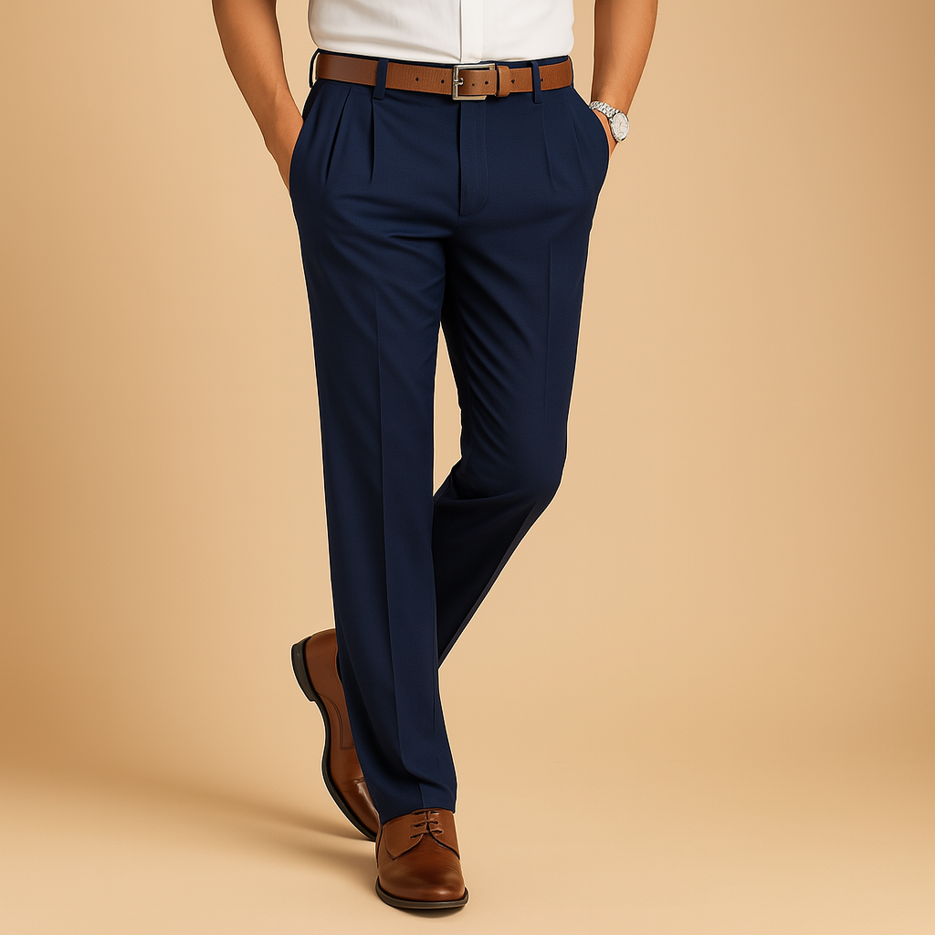 Men’s casual chino pants with a relaxed fit and breathable fabric, perfect for smart-casual wear at work, dinners, or weekend outings.