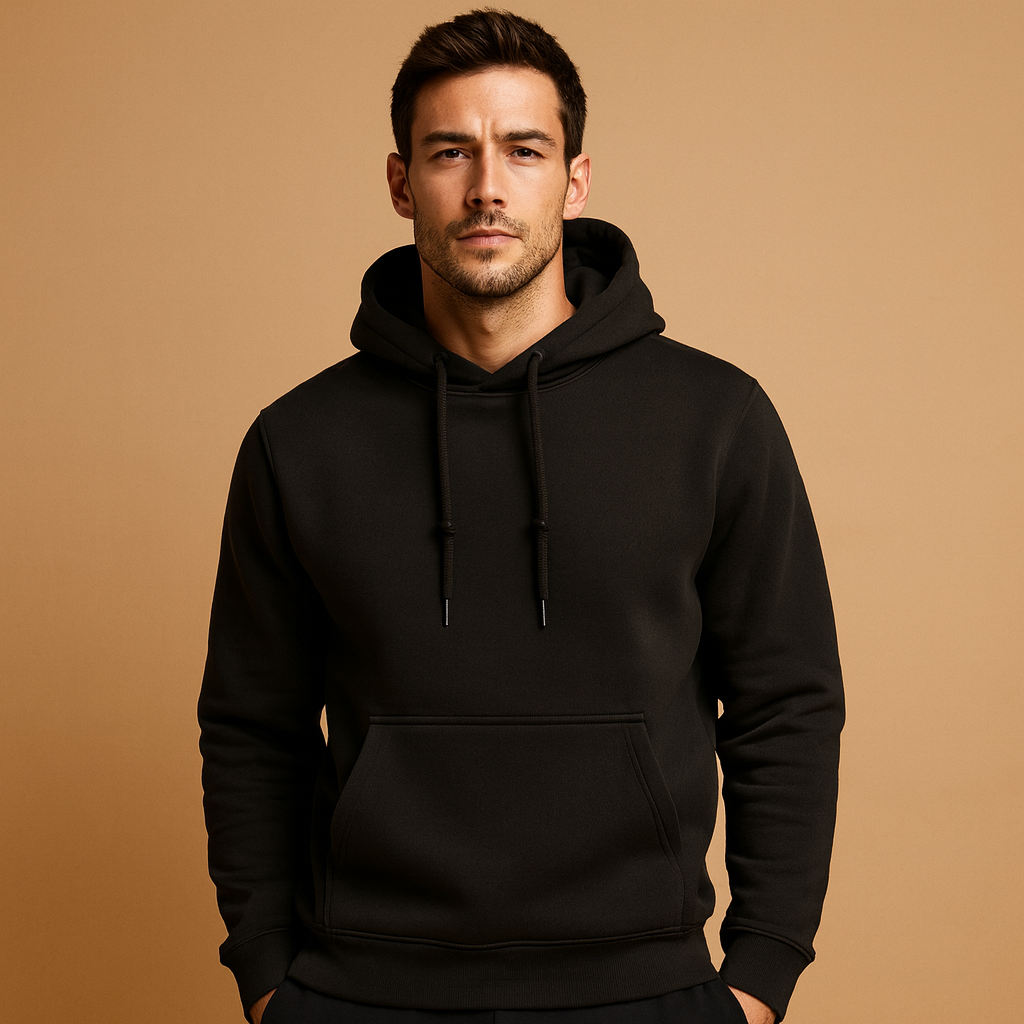 Men’s casual hoodie with adjustable hood and kangaroo pocket, comfortable, soft, and perfect for everyday wear.