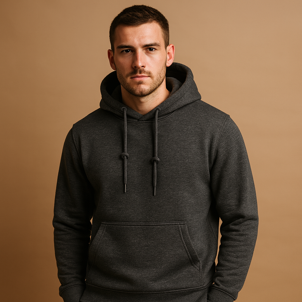 Men’s casual hoodie with adjustable hood and kangaroo pocket, comfortable, soft, and perfect for everyday wear.