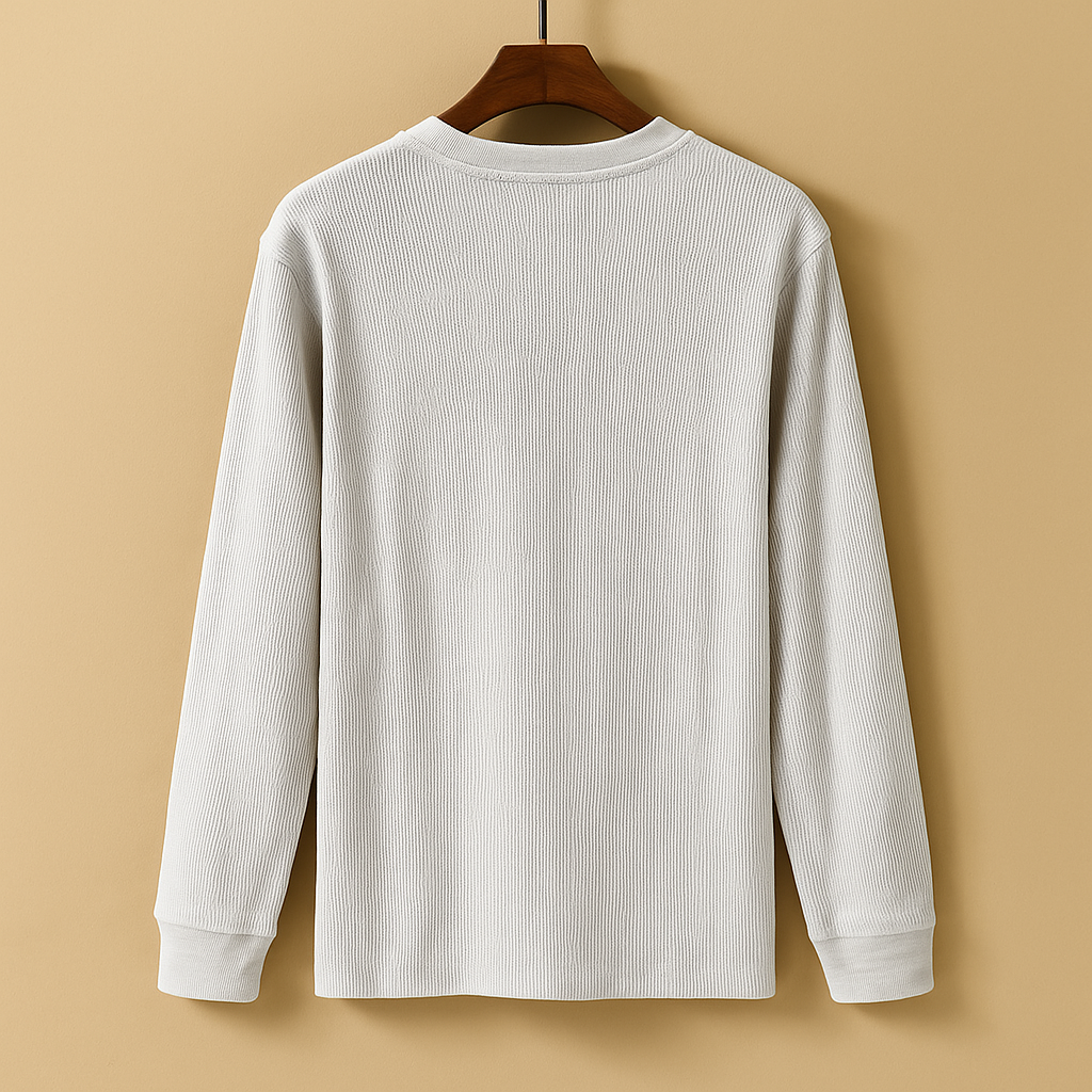 Men’s casual long sleeve shirt with a relaxed fit, available in neutral and seasonal colors, perfect for daily wear and casual occasions.