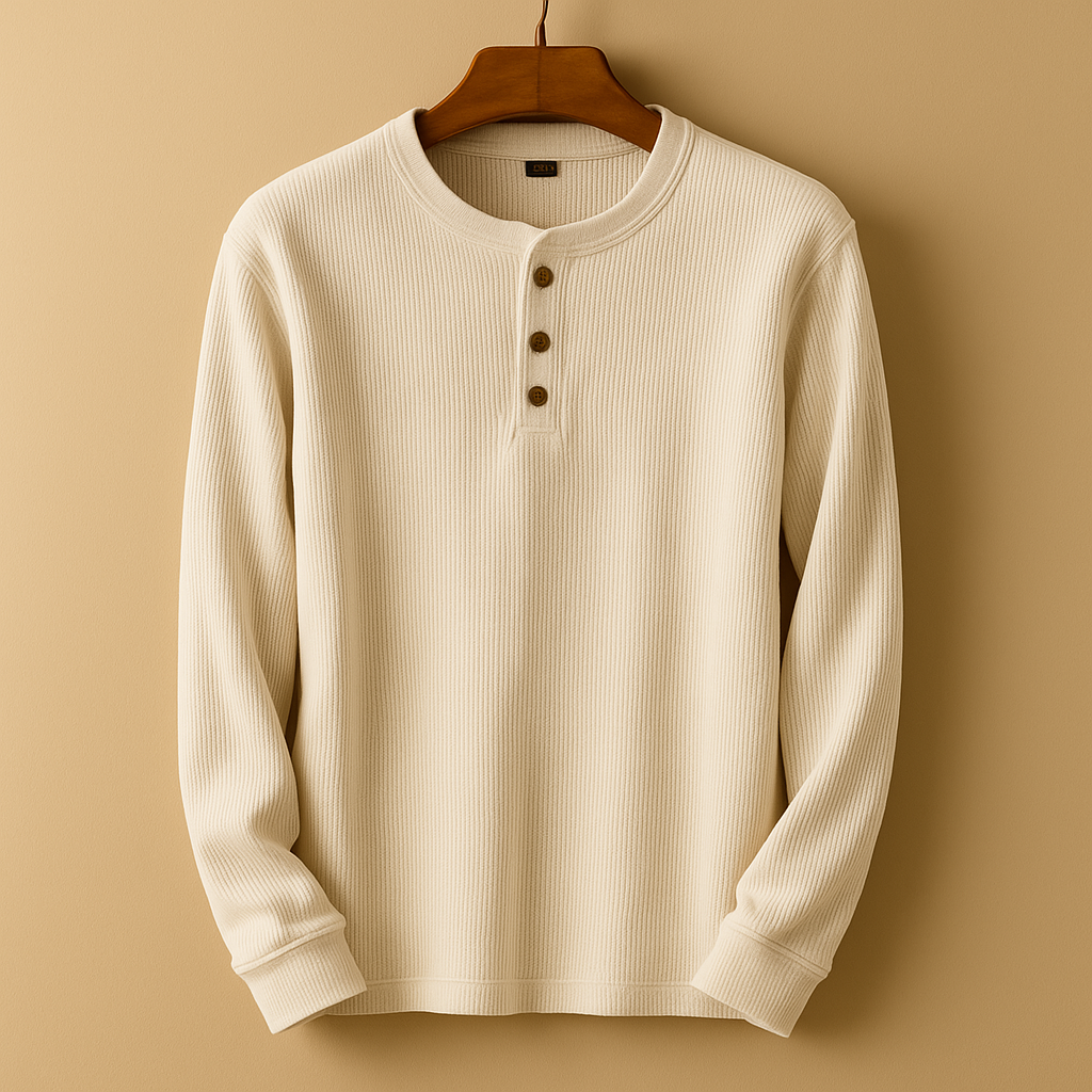 Men’s casual long sleeve shirt with a relaxed fit, available in neutral and seasonal colors, perfect for daily wear and casual occasions.
