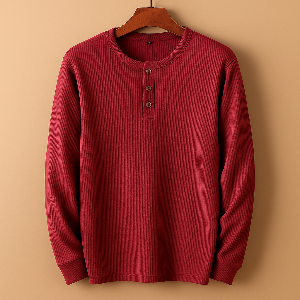 Men’s casual long sleeve shirt with a relaxed fit, available in neutral and seasonal colors, perfect for daily wear and casual occasions.