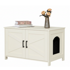 Cat Litter Box Enclosure Cabinet With Barn Door And Side Entry