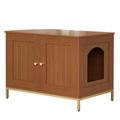 Cat Litter Box Enclosure Cabinet with Metal Frame, Table Top