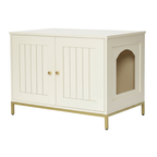 Cat Litter Box Enclosure Cabinet with Metal Frame, Table Top