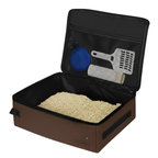 Cat Travel Litter Box with Zip Lid, Liners, Scoop and Bowl Set