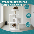 Cat Tree Tower with Condo, Hammock, and Sisal Scratching Posts