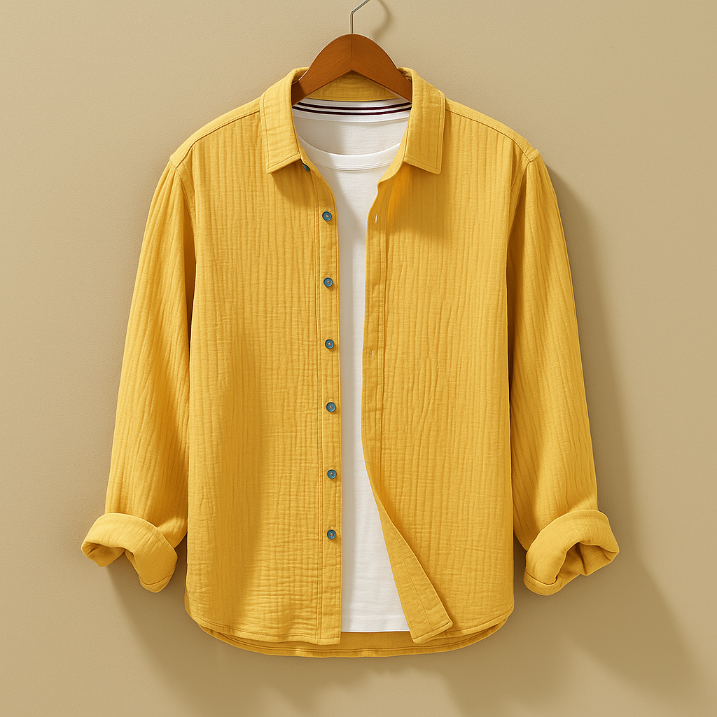 Men’s classic button-down long sleeve shirt with a slim fit and breathable fabric, ideal for both office and casual occasions.