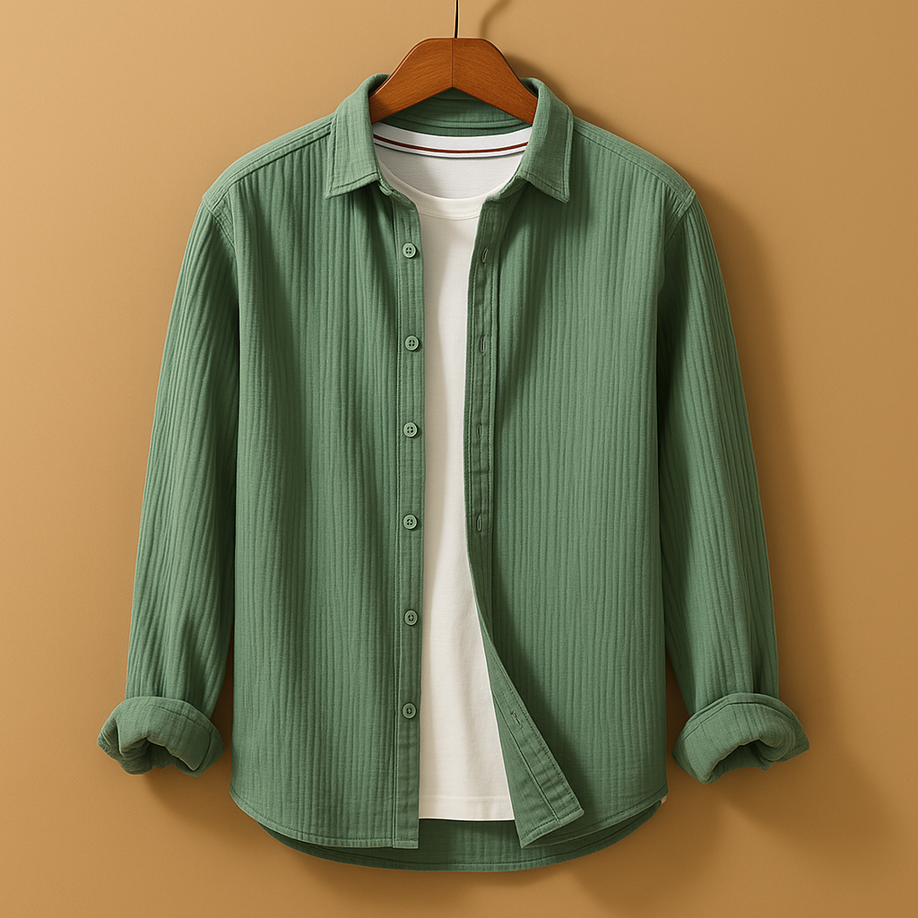Men’s classic button-down long sleeve shirt with a slim fit and breathable fabric, ideal for both office and casual occasions.