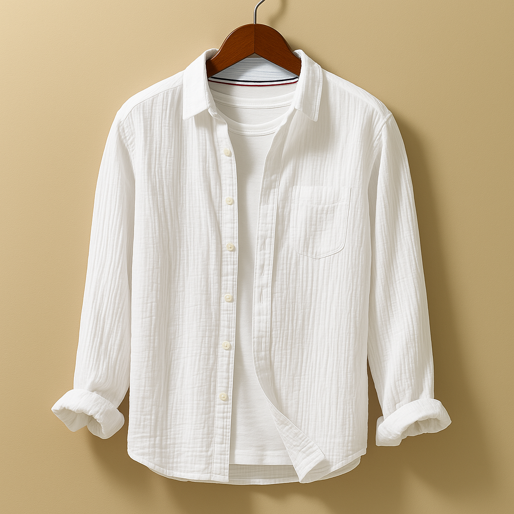 Men’s classic button-down long sleeve shirt with a slim fit and breathable fabric, ideal for both office and casual occasions.