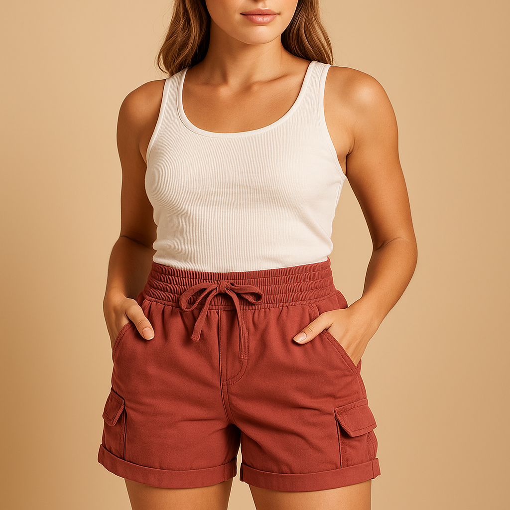 Women’s classic cargo shorts with breathable fabric, relaxed fit, and functional pockets, perfect for casual summer looks or active outdoor days.