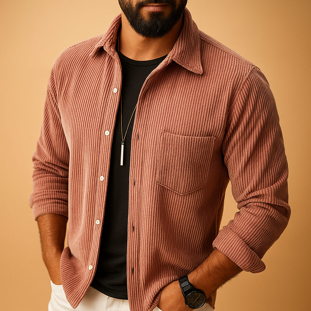 Men’s classic long sleeve shirt in solid colors, featuring a breathable lightweight design, perfect for work, leisure, or formal occasions.