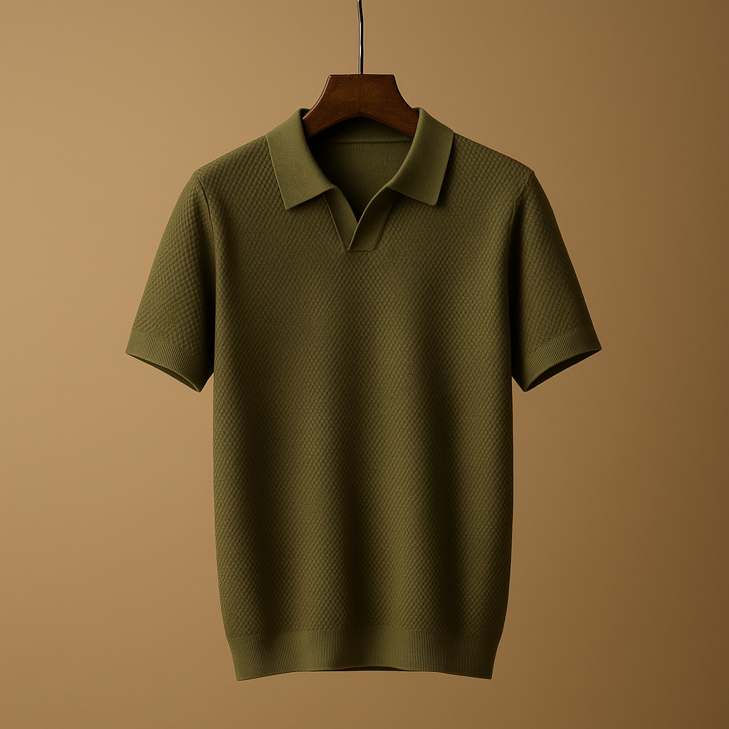 Men’s classic slim fit polo shirt with button collar, available in timeless colors, perfect for casual, office, or semi-formal wear.