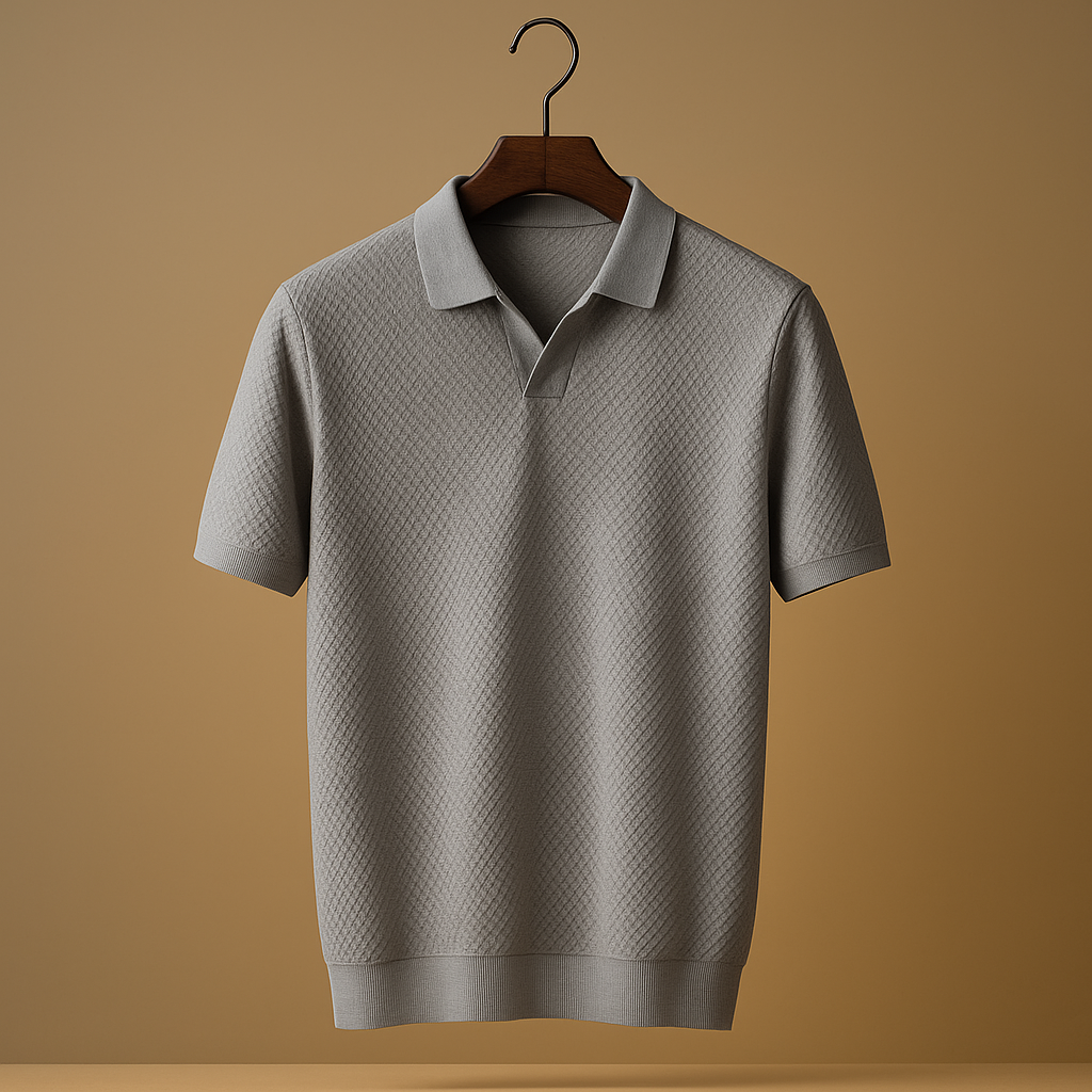 Men’s classic slim fit polo shirt with button collar, available in timeless colors, perfect for casual, office, or semi-formal wear.