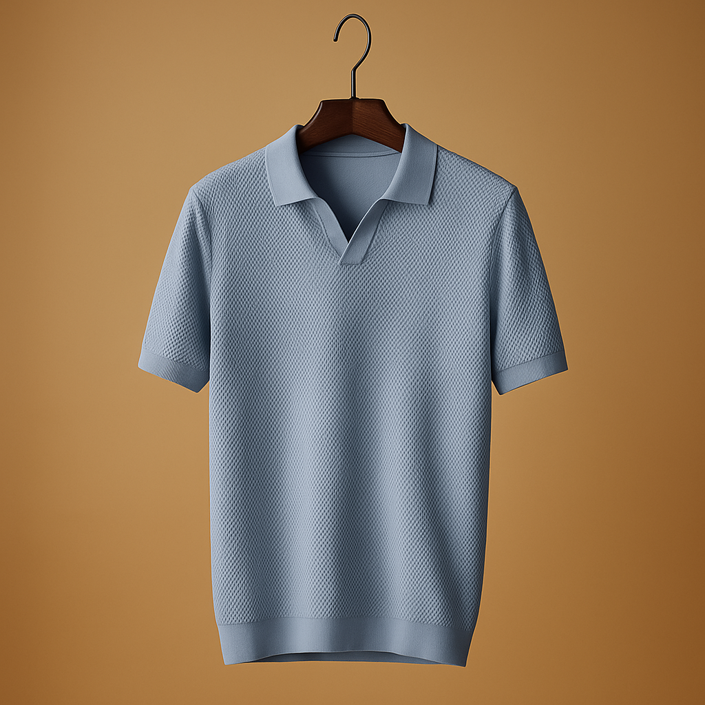 Men’s classic slim fit polo shirt with button collar, available in timeless colors, perfect for casual, office, or semi-formal wear.